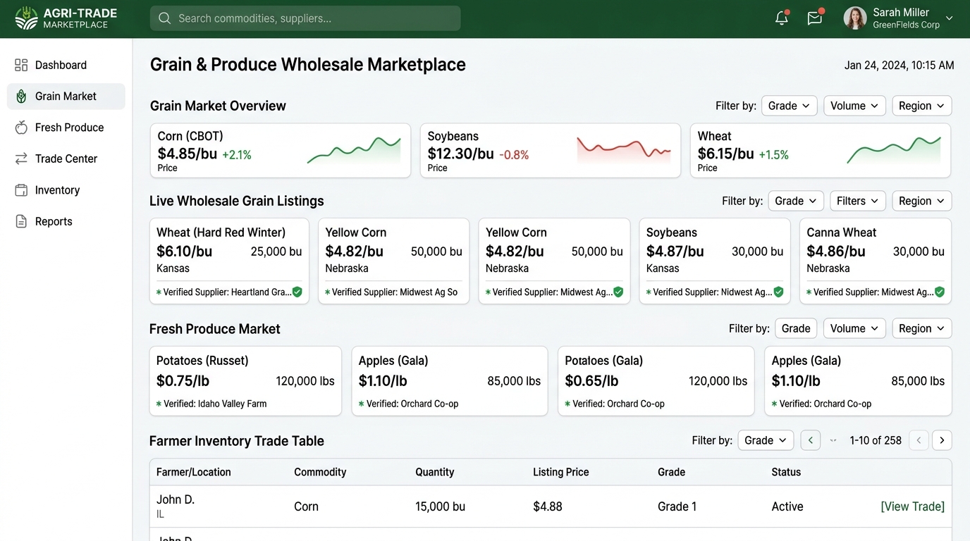 B2B Agri-Tech Marketplace UI