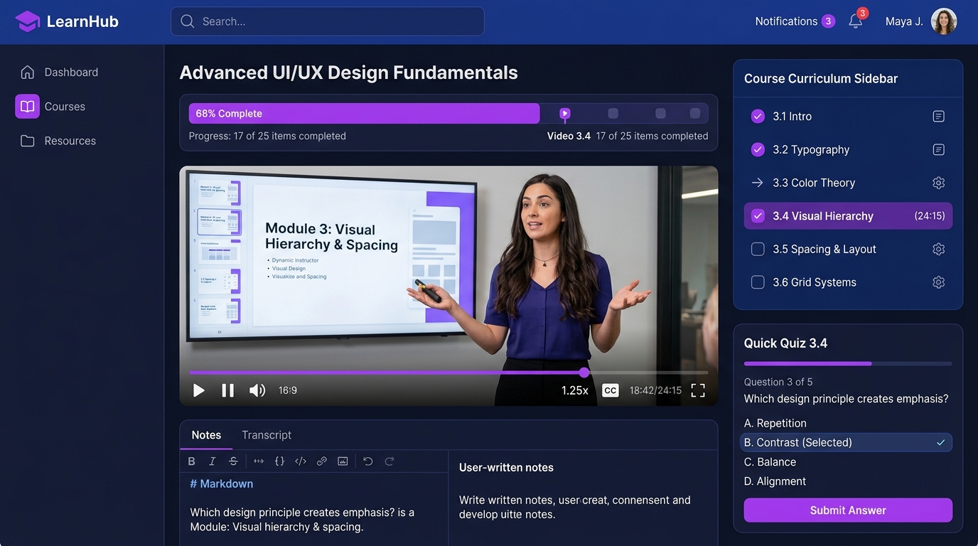 E-learning System UI